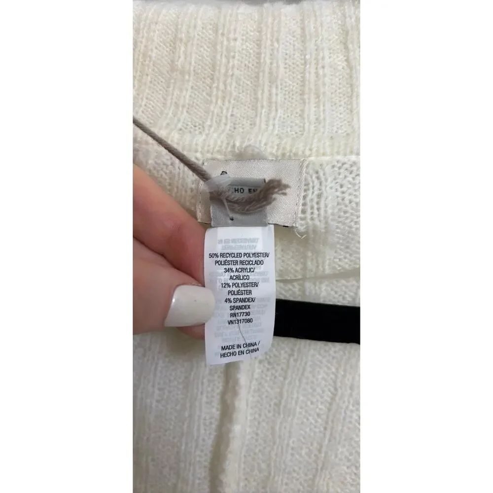 A New Day Sweater Womens OS Poncho Oversized Dolman Collar Pullover Cream NWT
